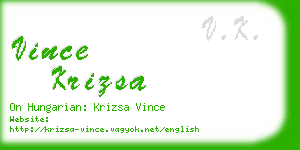 vince krizsa business card